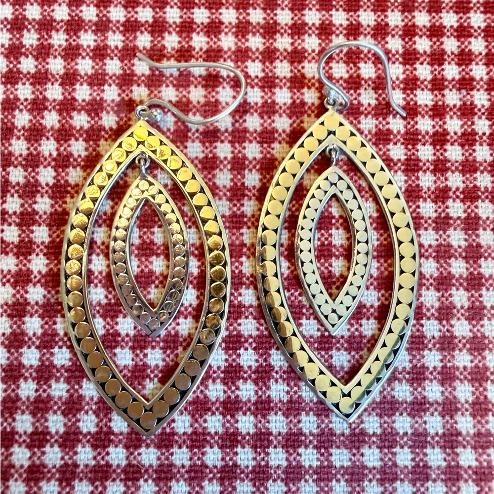 Elegant Gold and Silver Dangle Earrings